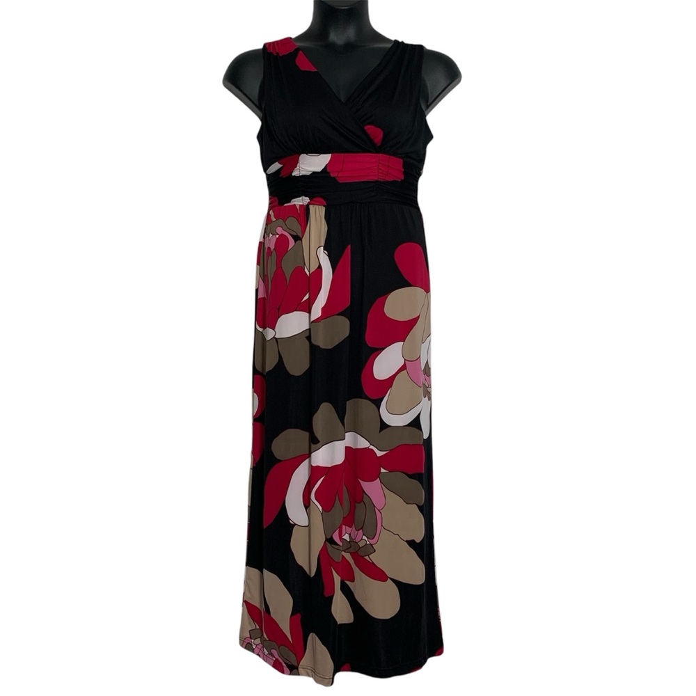 NWT Fashion Bug Sleeveless Stretchy Maxi Dress Surplice top Medium